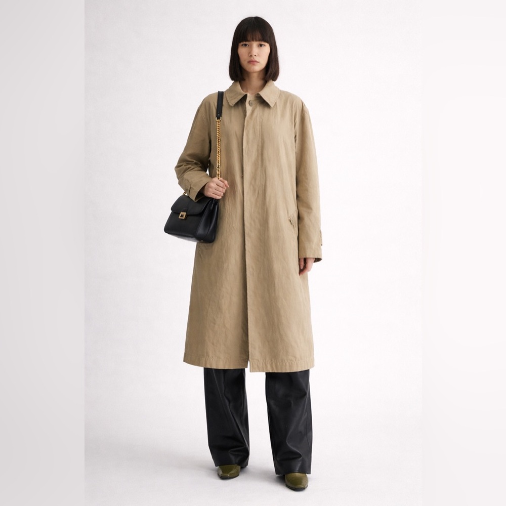 VINTAGE - Oversized Beige Long Coat | Minimalist Trench